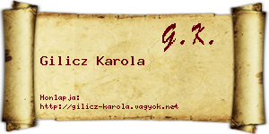 Gilicz Karola névjegykártya